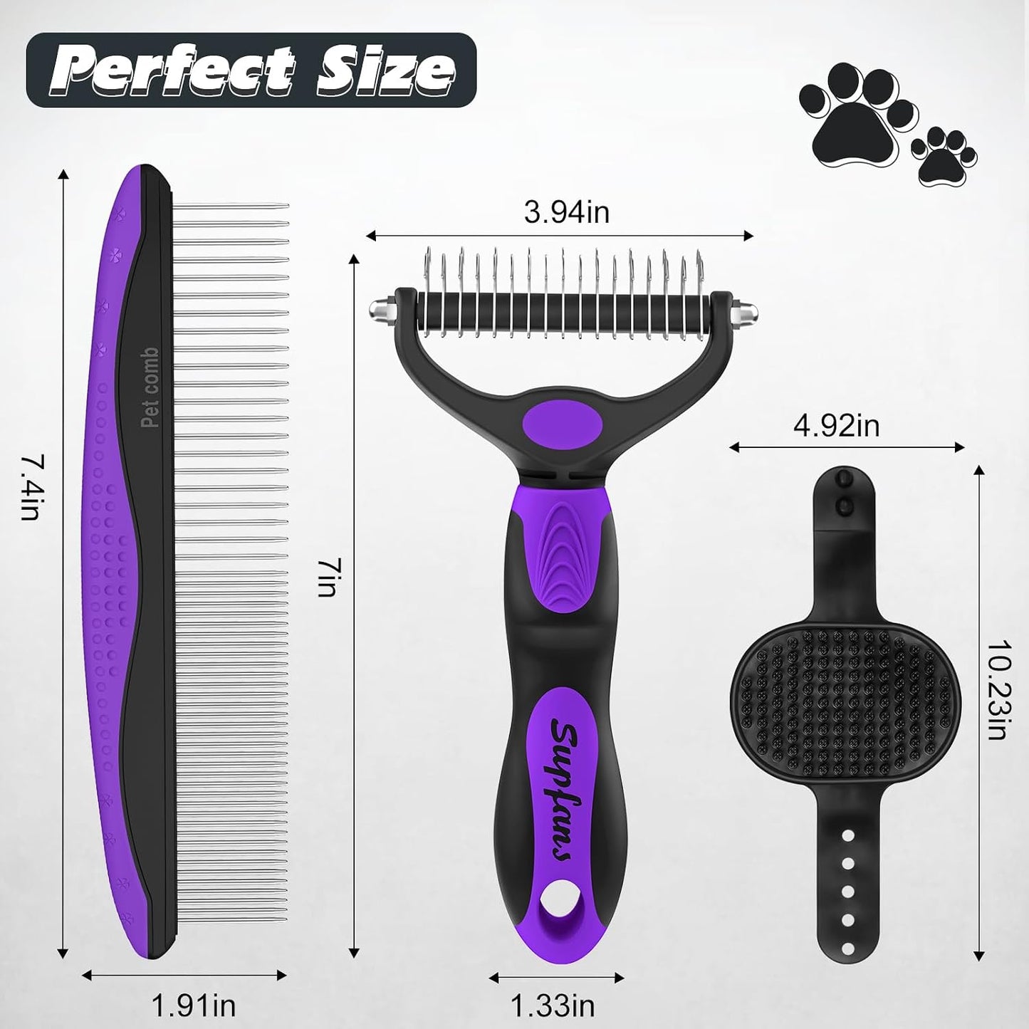 UGNEL pet bath brush component showing the texture designed for massaging dog and cat coats.
