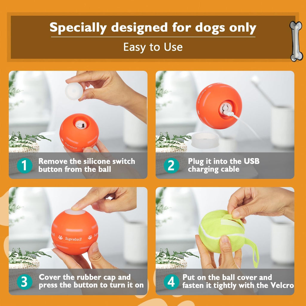 PetDroid interactive ball toy in crazy bouncing mode