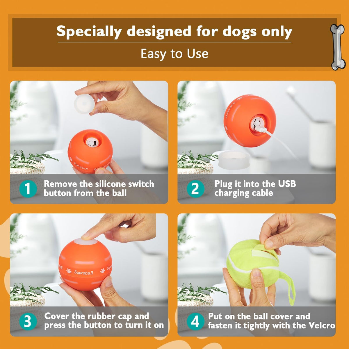 PetDroid interactive ball toy in crazy bouncing mode