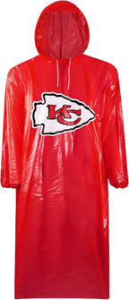 NFL Waterproof Rain Poncho for Adults, Sporty, Elastic Sleeves and Drawstring Hood, Unisex Rain Coat - Image 9