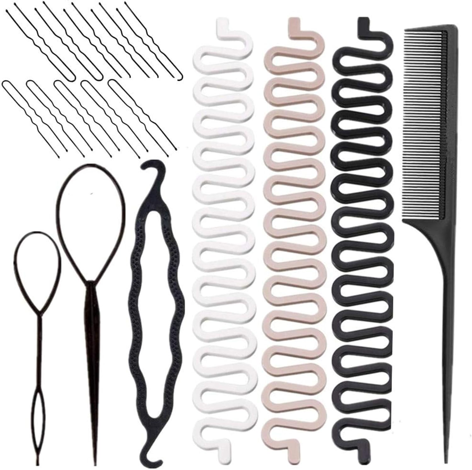 Stylazo women hair braiding kit front view featuring complete styling tool set