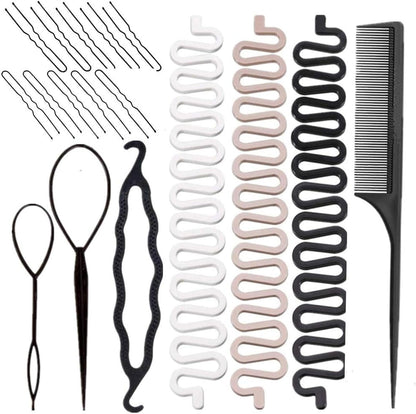 Stylazo women hair braiding kit front view featuring complete styling tool set