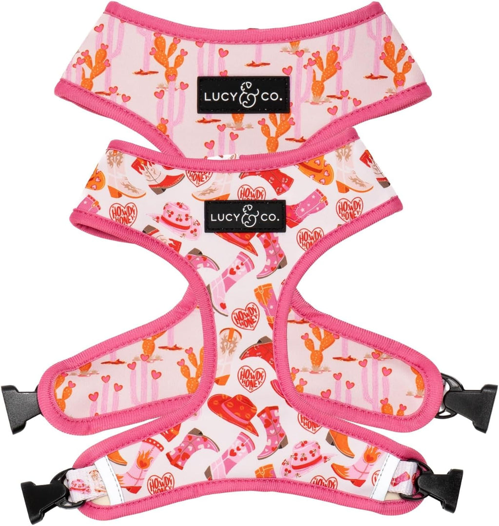 Lucy & Co. Reversible Dog Harness - Water-Repellent Neoprene, Dual-Print Design, Easy Swap Style, Adjustable Comfort Fit - Cheery Cherries Reversible Harness - Large - Image 15