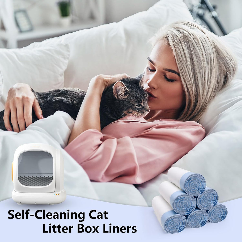 Loveishere 120 count pack of automatic cat litter box liners.
