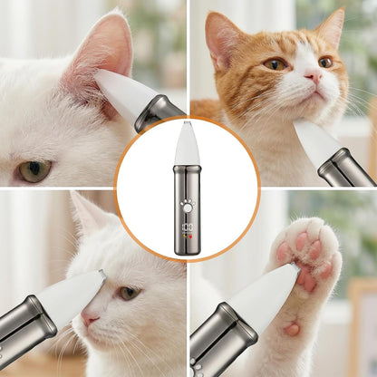 Stainless steel and ceramic blade head of the Sidvid pet clipper for cats