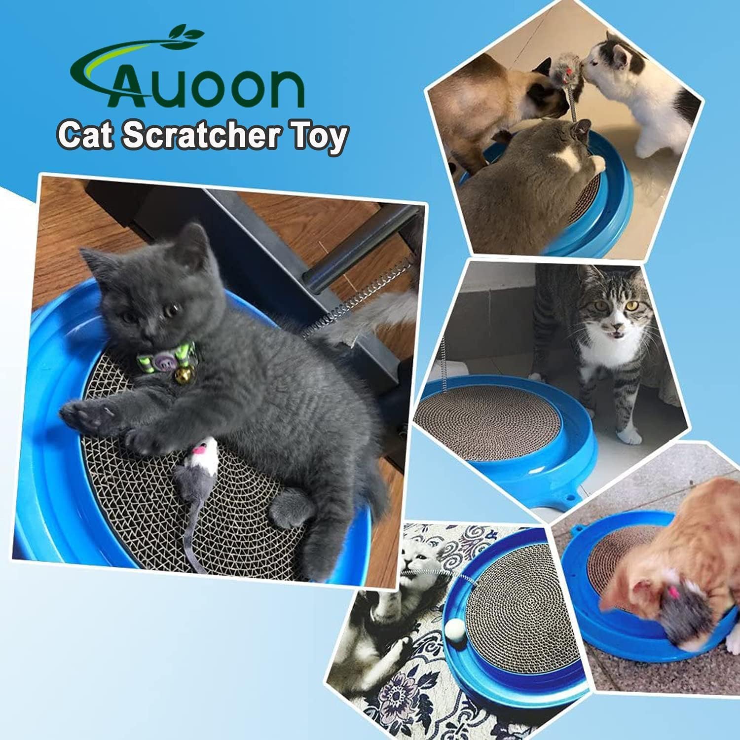 Side profile of the eco friendly ABS plastic base of AUOON cat tracking toy.