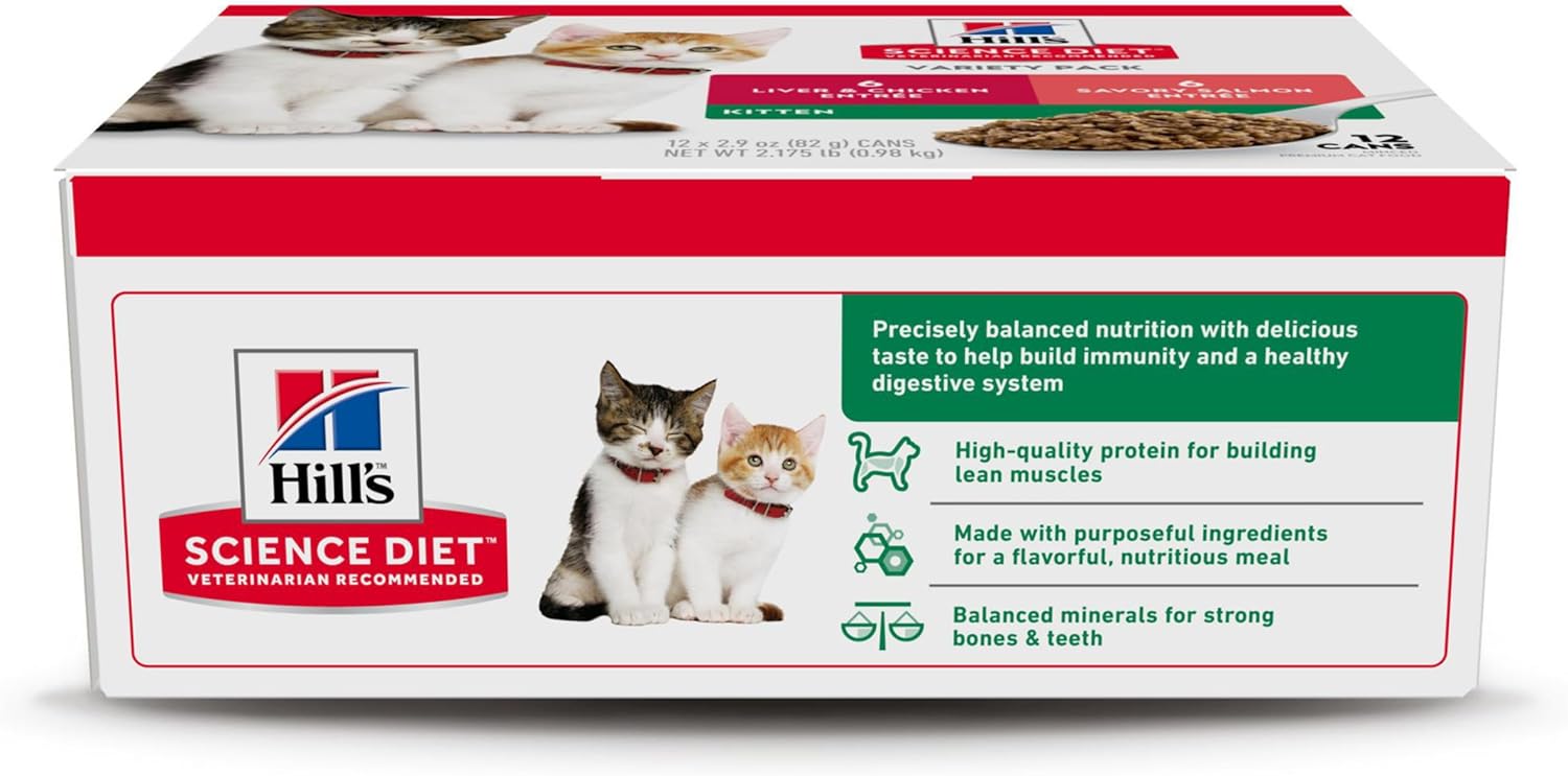 Hill's Science Diet Kitten Wet Cat Food Liver and Chicken label