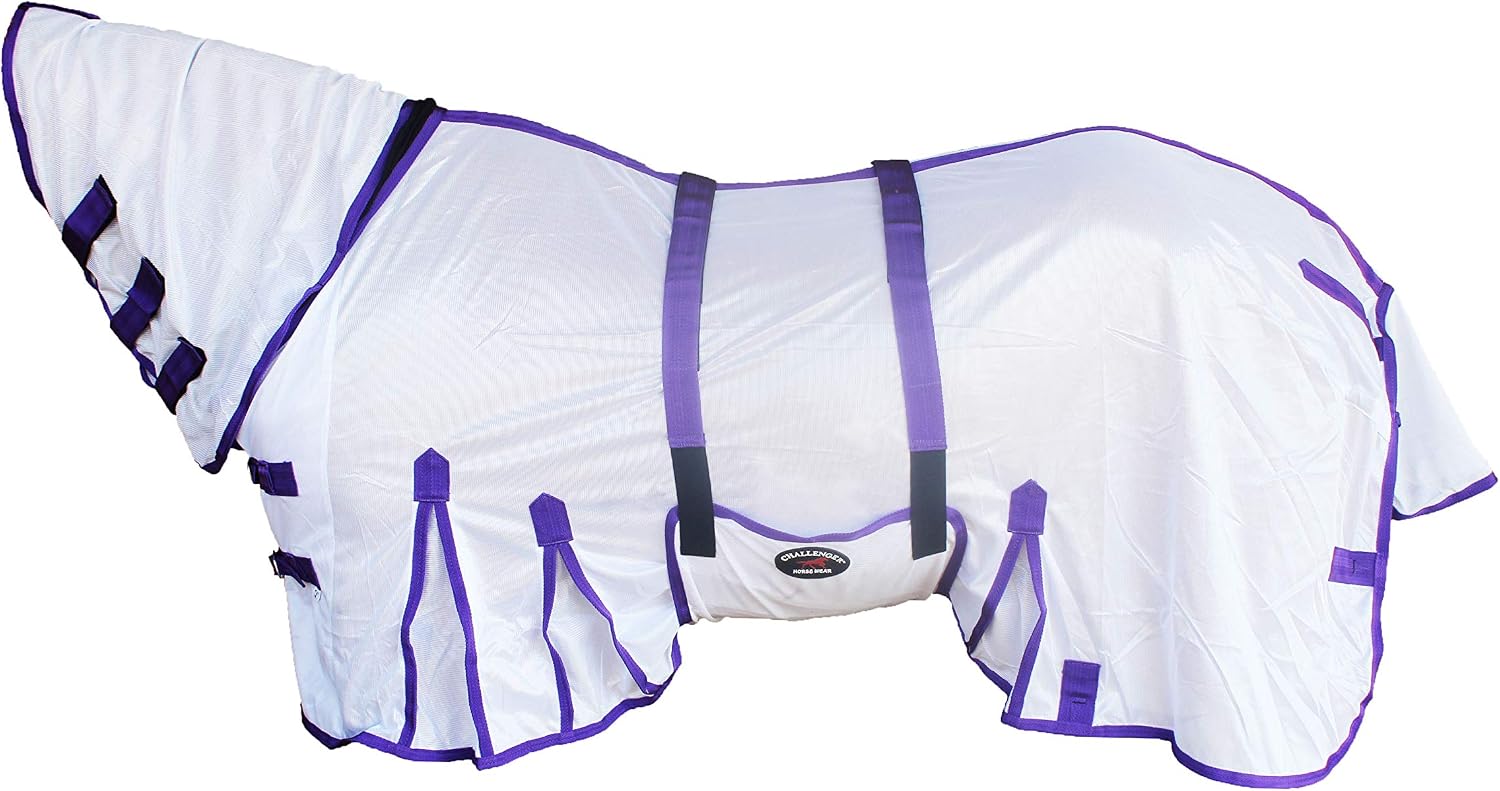 White and purple airflow mesh horse blanket full coverage