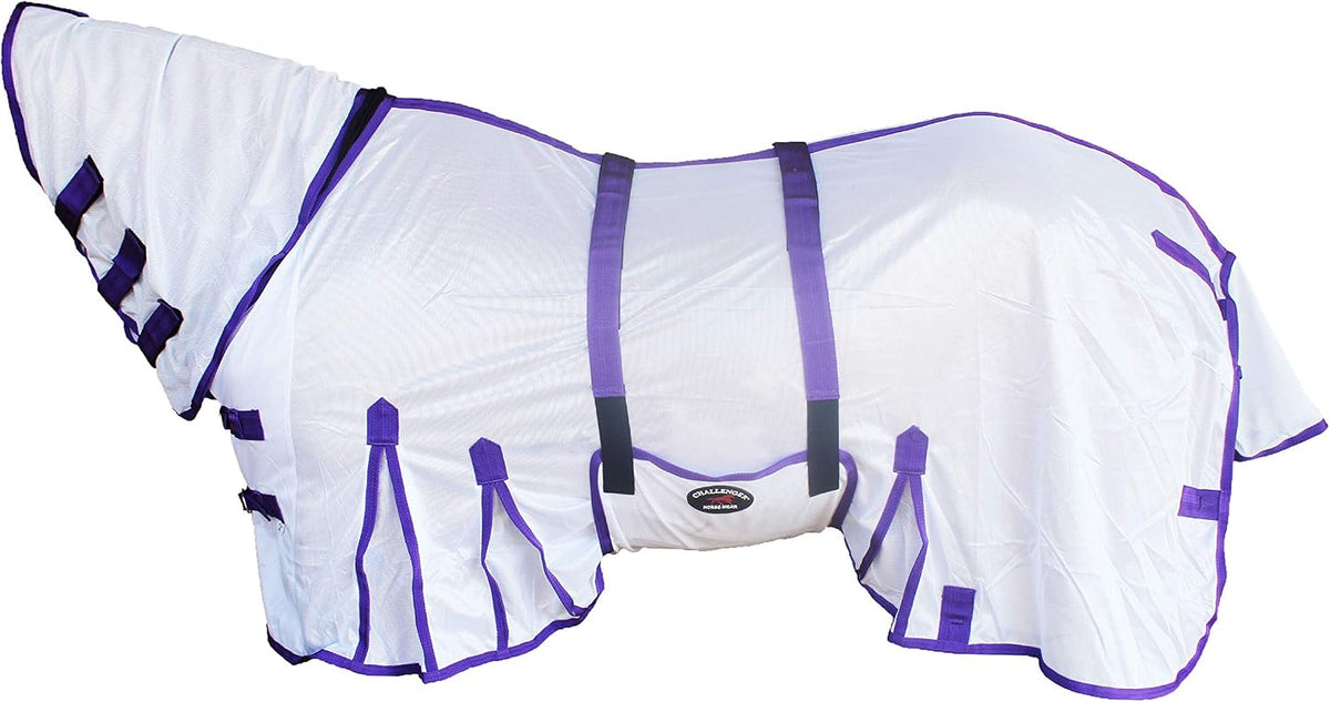 White and purple airflow mesh horse blanket full coverage