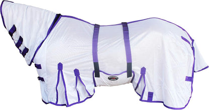 White and purple airflow mesh horse blanket full coverage