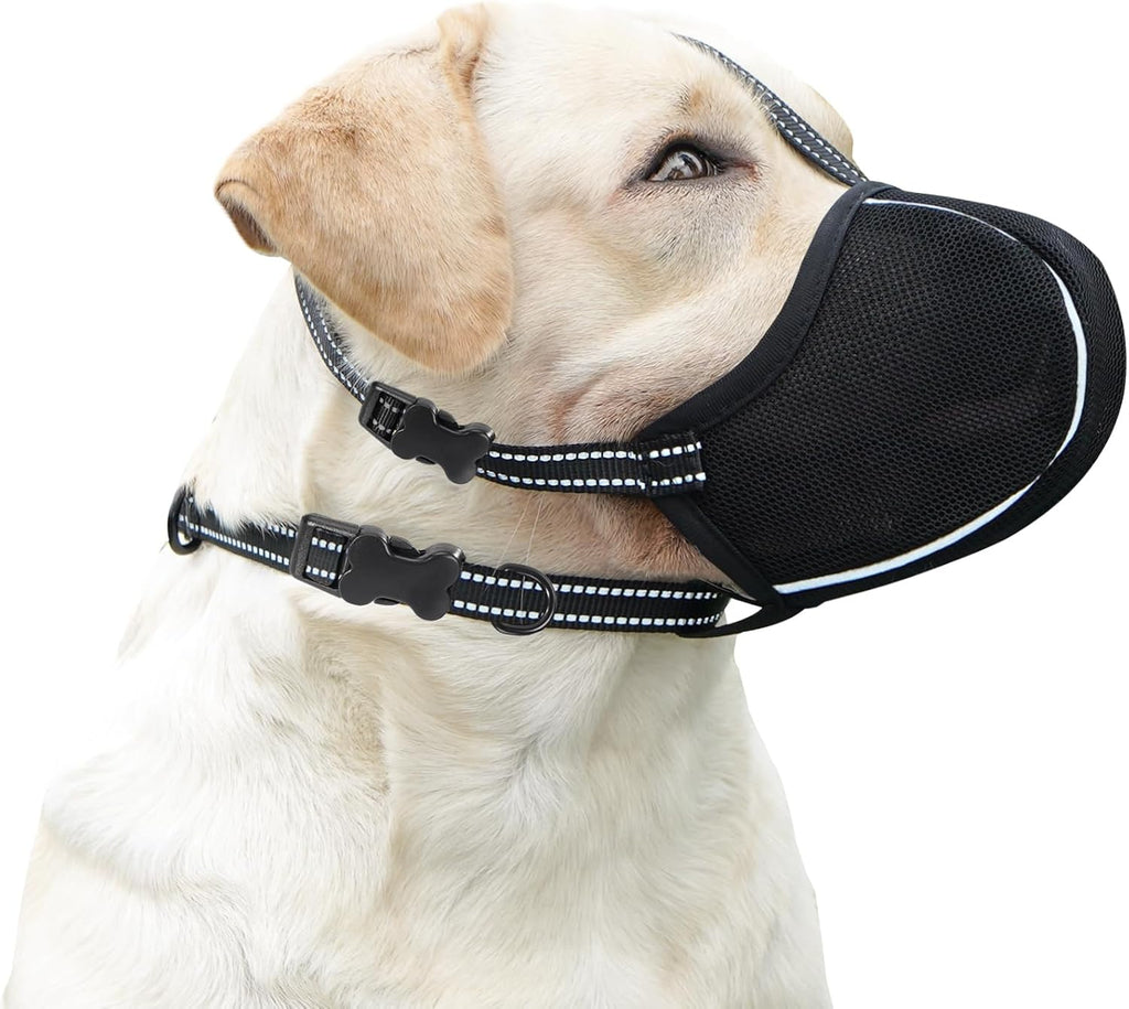 Zoomtail breathable mesh dog muzzle front view for medium dogs