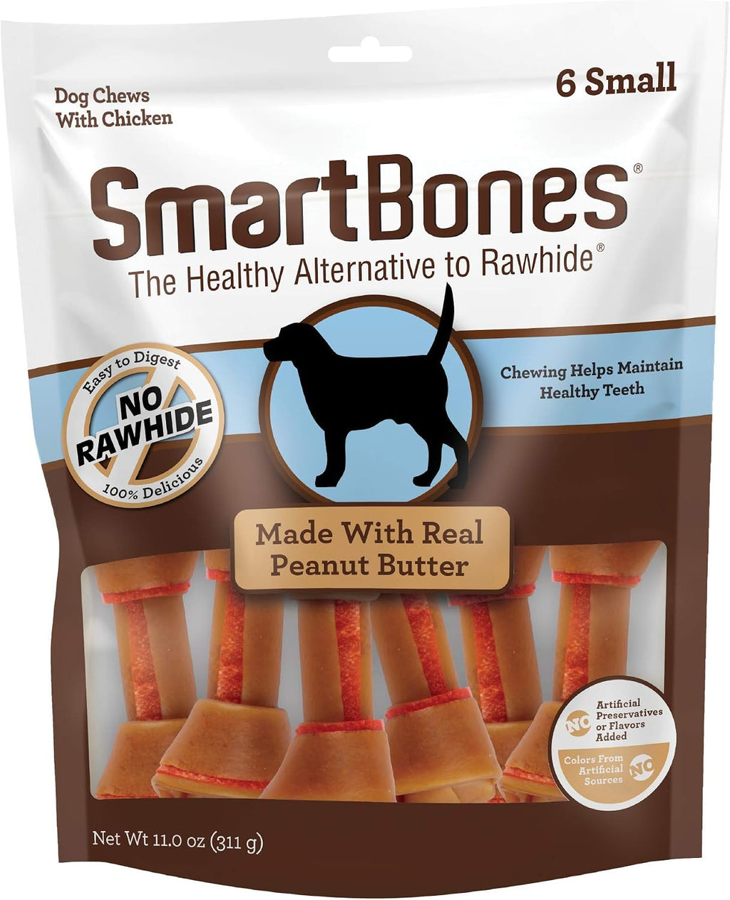 Rawhide free dog treats for plaque and tartar control