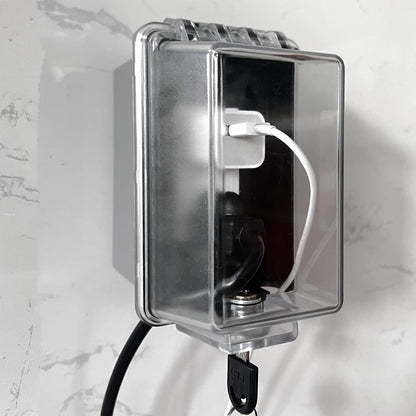 Pilispark baby safety outlet cover box front view with key lock