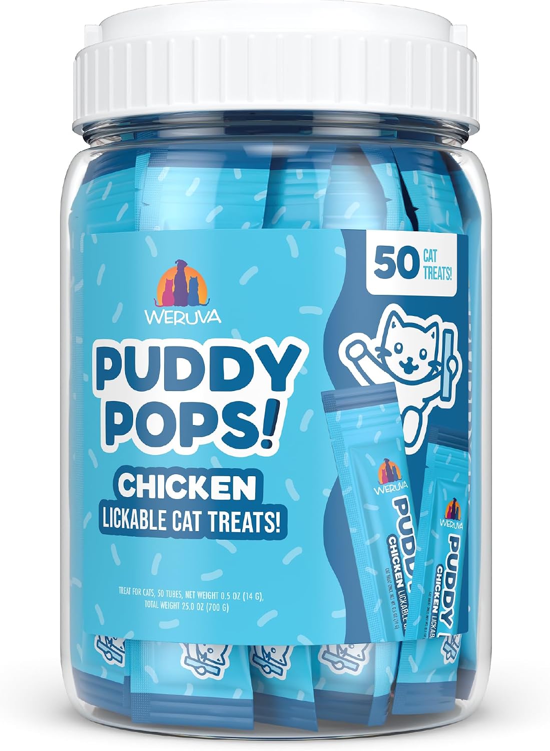Weruva Puddy Pops, Chicken and Pumpkin Lickable Cat Treats, 0.5oz Tube, Pack of 5 - Image 12