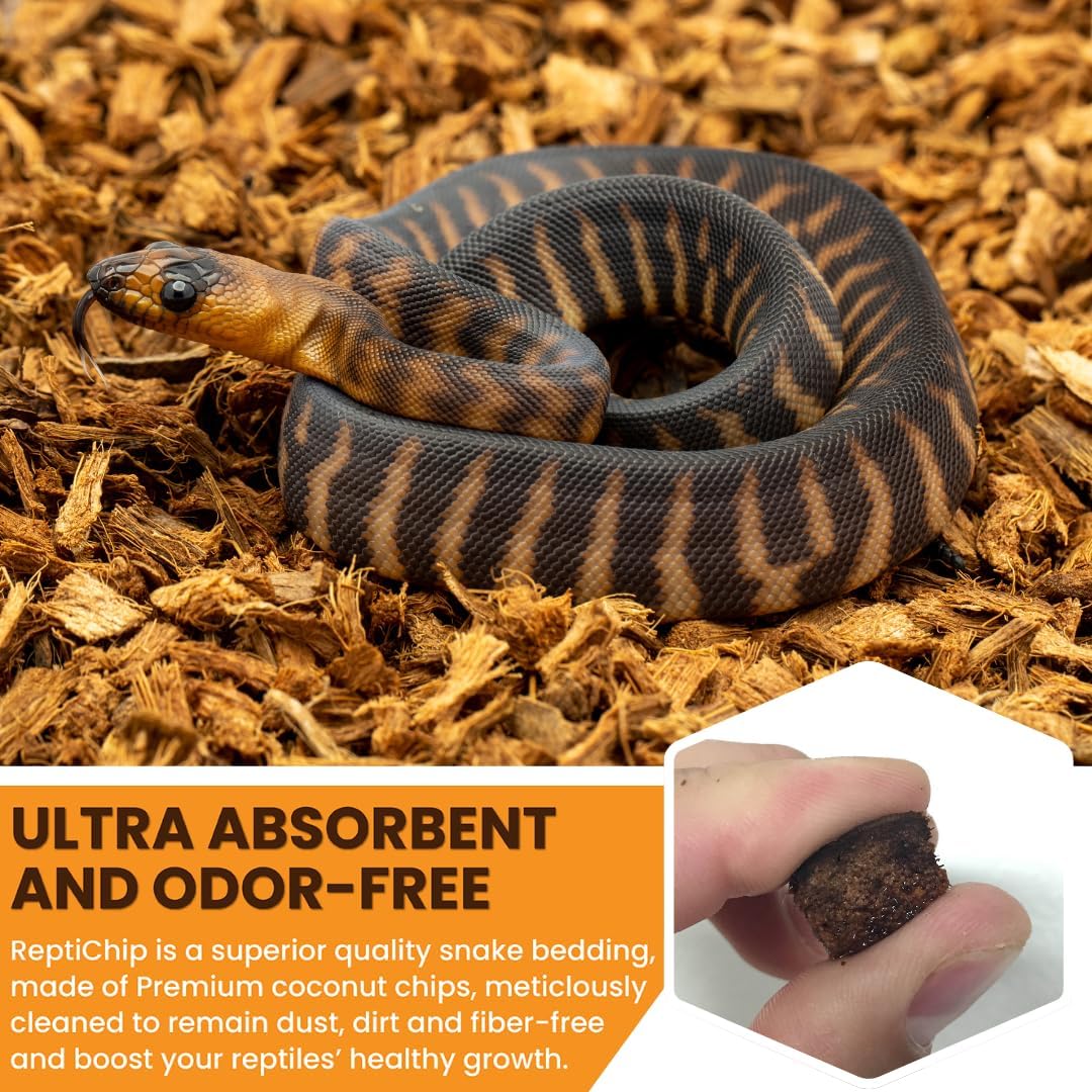 Packaging label detail for twelve quart reptile bedding