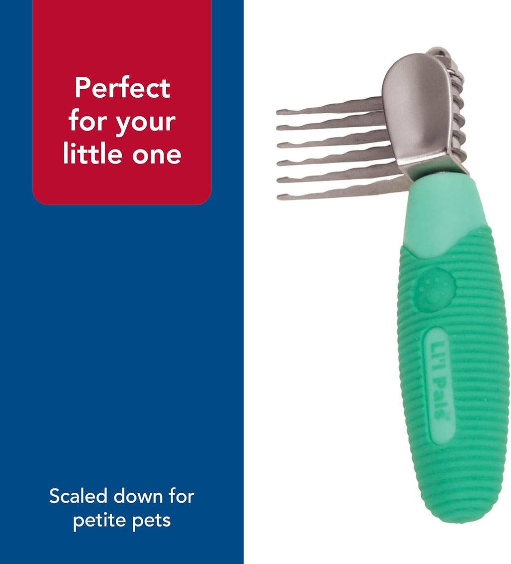 Small dog grooming tool for puppy coat maintenance