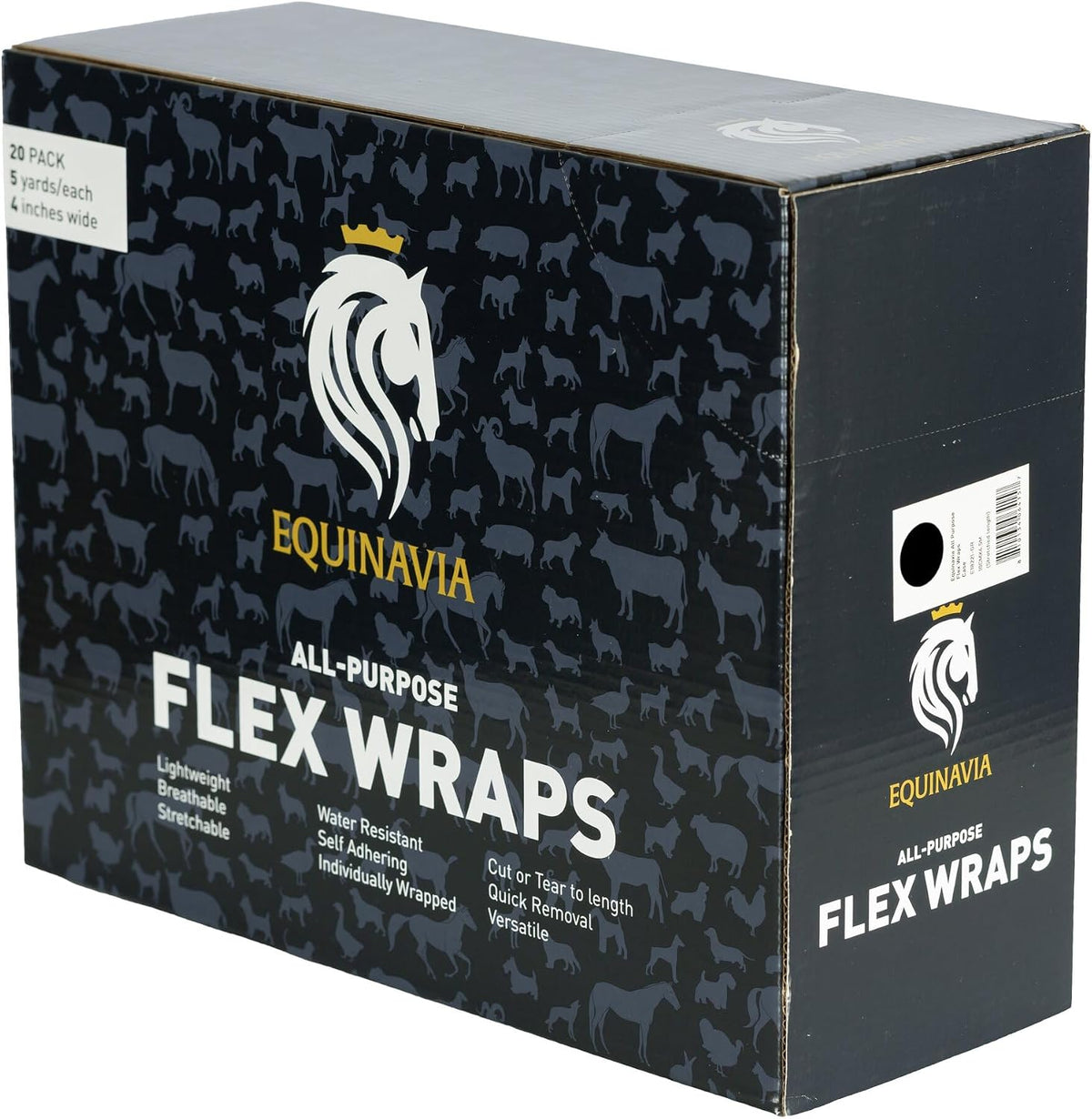 Equinavia 20 Pack Self Adhesive Bandage Wrap, 4 Inch Vet Wrap for Horses, Pets or Humans, with Easy Dispenser Case, Durable, Flexible, Protective Horse Leg Wraps for Barns, Vet Clinics, and First Aid - Image 9