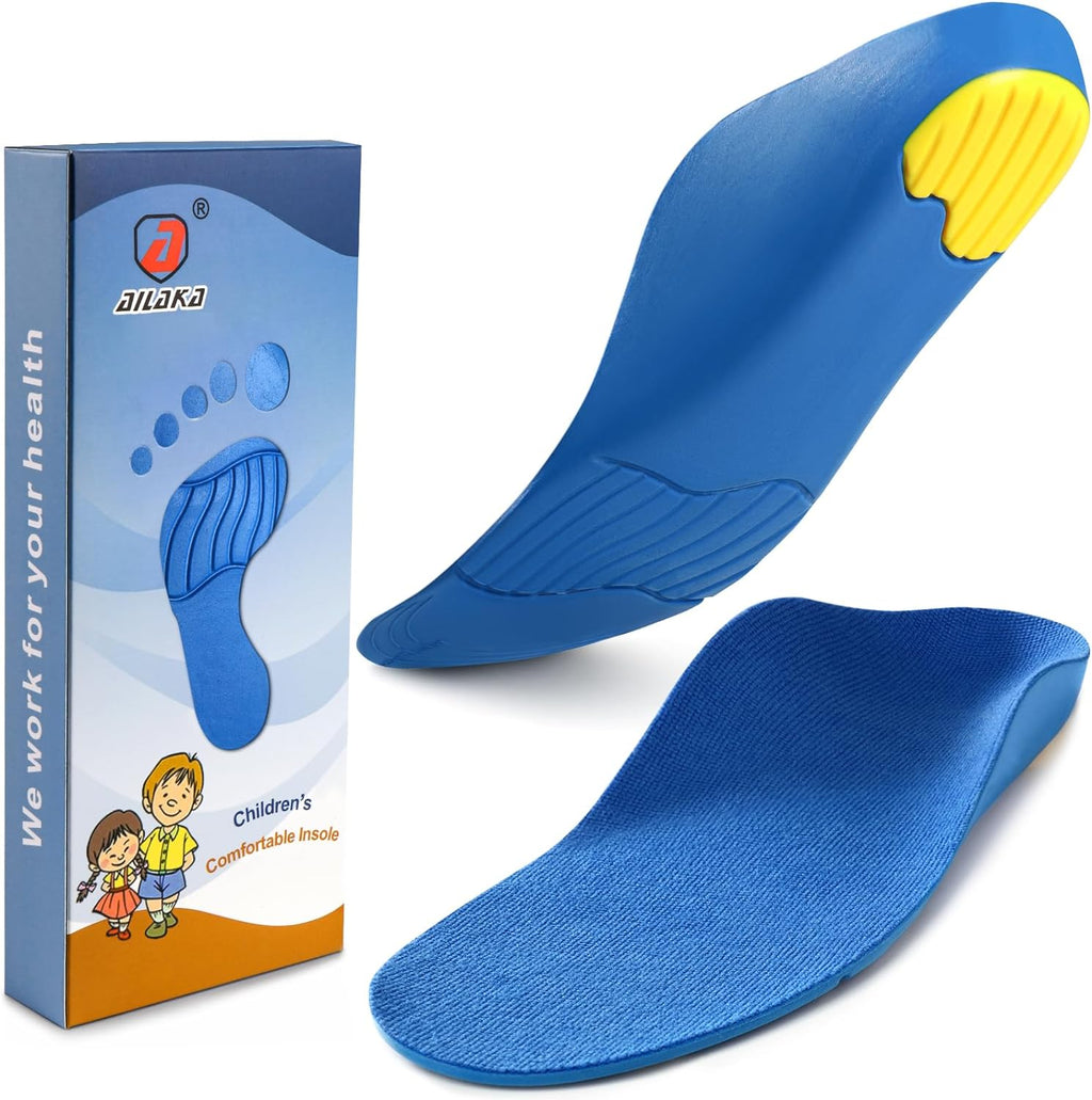 Ailaka Kids Orthotic Arch Support Shoe Insoles front view children's orthopedic inserts