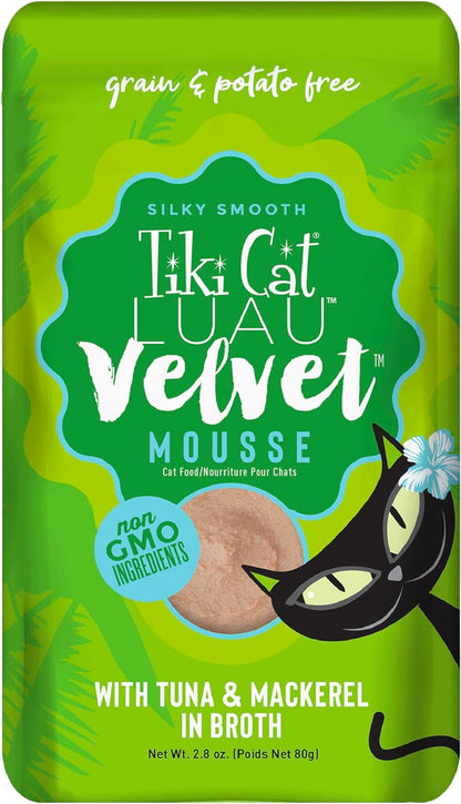 Tiki Cat Velvet Mousse, Protein Blend in Broth Variety Pack, Complete Nutrition for Balanced Diet, Wet Cat Food For All Life Stages, 2.8 oz. Pouch (Pack of 12) - Image 15