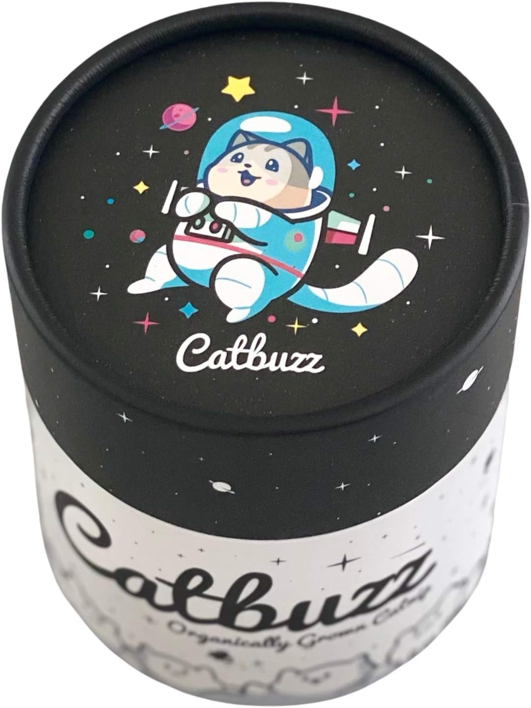 Pettobox Catbuzz Premium Organic Catnip showing reusable cotton drawstring pouch