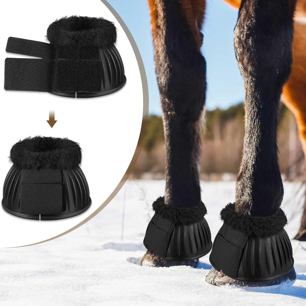 Abbylike equestrian hoof protection pair demonstrating the flexible heavy duty rubber material.