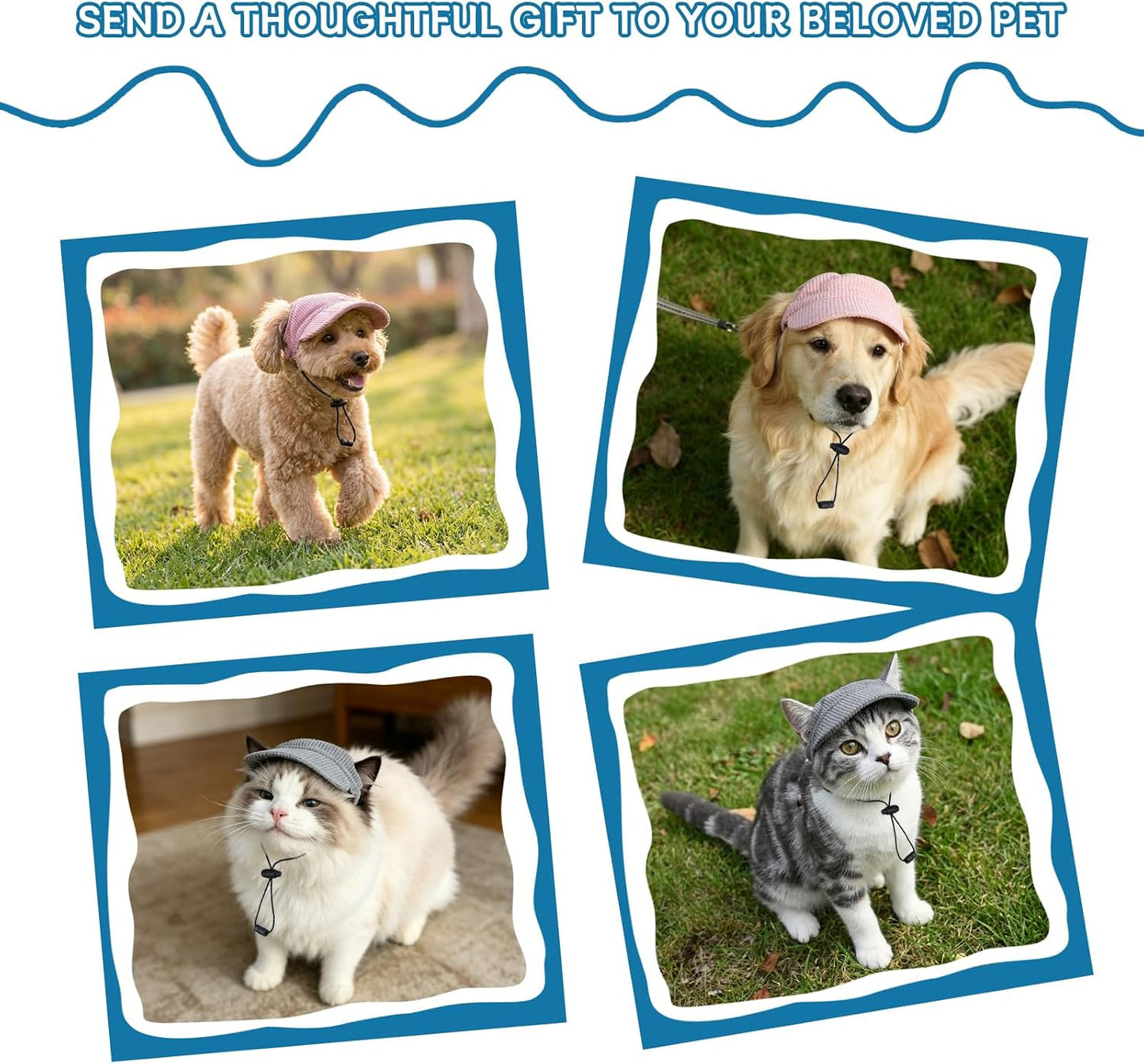 Cute puppy wearing summer beach visor hat