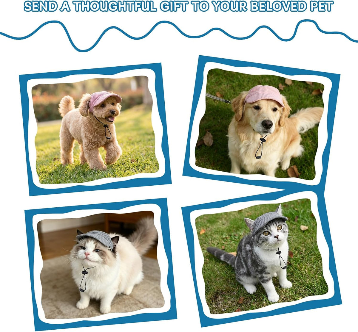Cute puppy wearing summer beach visor hat