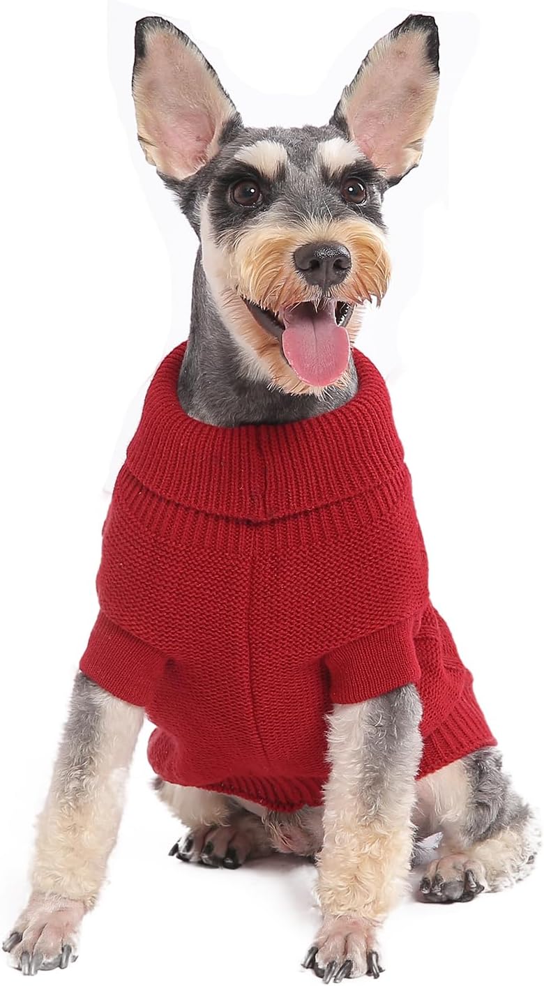 Small Dog Sweaters, Soft Knit Cold Weather Turtleneck Dog Clothes, Lightweight Warm Puppy Sweater for Chihuahua, Dachshund, Shih Tzu, Yorkie (Dark Blue, M) - Image 14