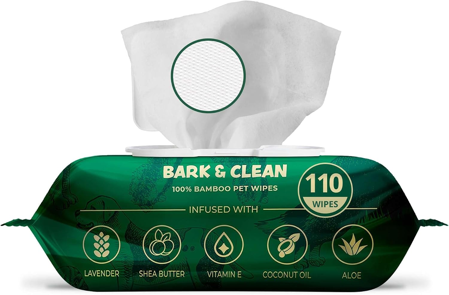 Bark & Clean Dog Wipes for Paws and Butt, 50 Count, Extra Large, Thick 8.5" x 9" Hypoallergenic Bamboo Puppy Compostable Cleaning & Deodorizing Grooming Wipes with Lavender - Image 10