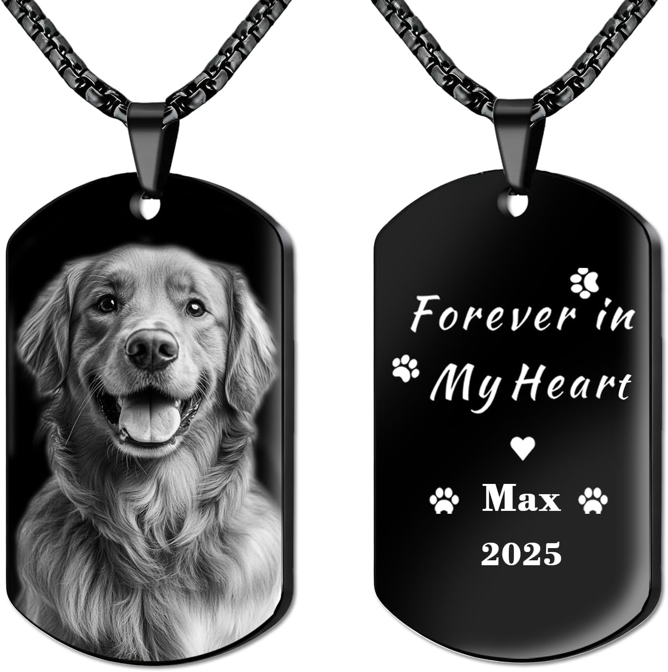 QYH Custom Cat Ashes Necklace - Memorial Pet Urn Necklaces for Dogs Cat Ashes with Picture & Name, Jewelry for Dogs Ashes Personalized Customized Gifts for Pet Lover (Message) - Image 9