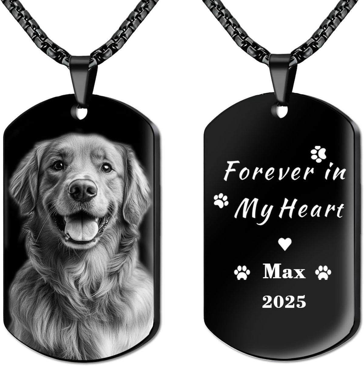 QYH Custom Cat Ashes Necklace - Memorial Pet Urn Necklaces for Dogs Cat Ashes with Picture & Name, Jewelry for Dogs Ashes Personalized Customized Gifts for Pet Lover (Message) - Image 9