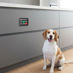 Gosknor dog feeding indicator sign showing alternative wall mounting setup with adhesive tape.
