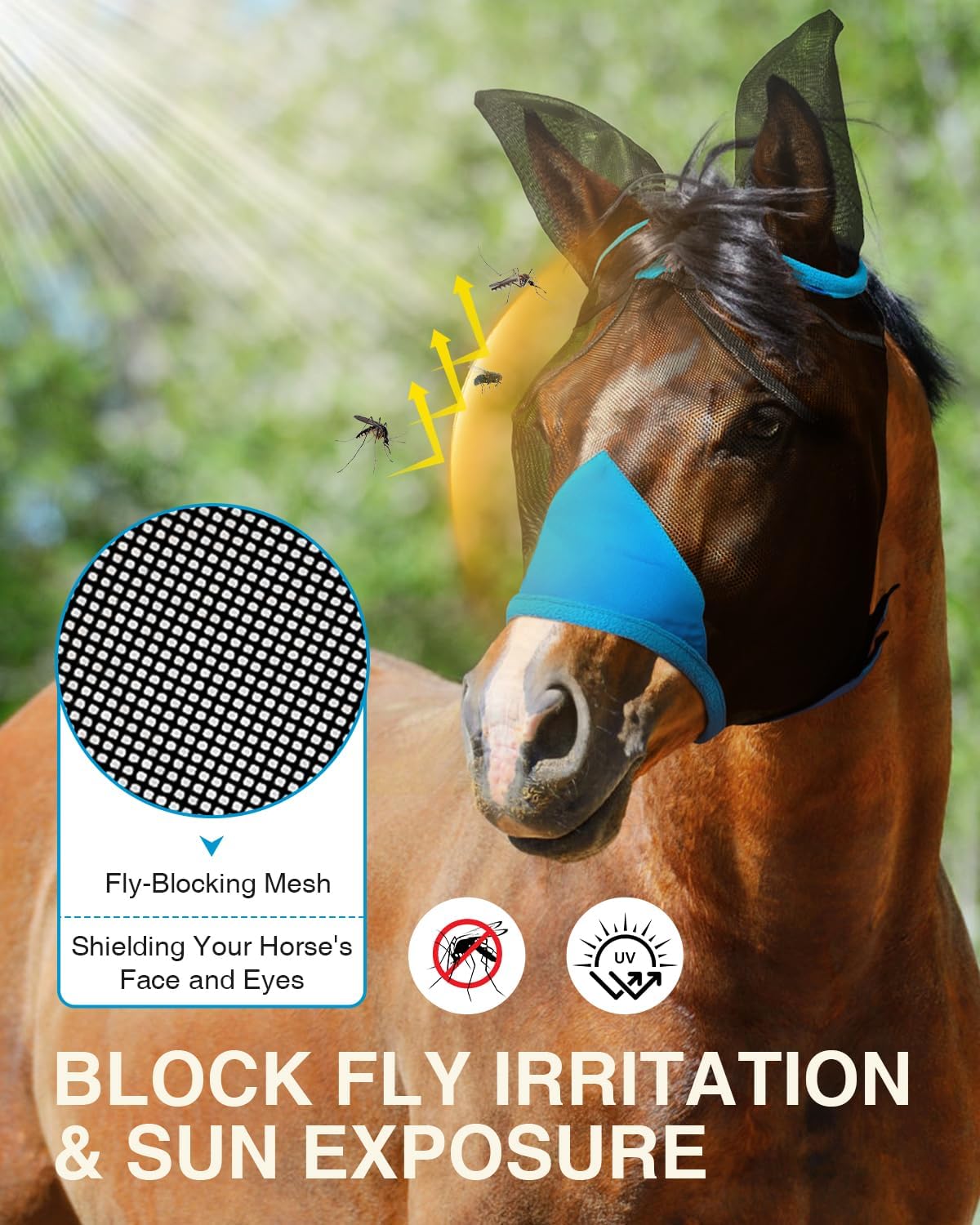 Hilltown equine fly mask showing 3D eye space design