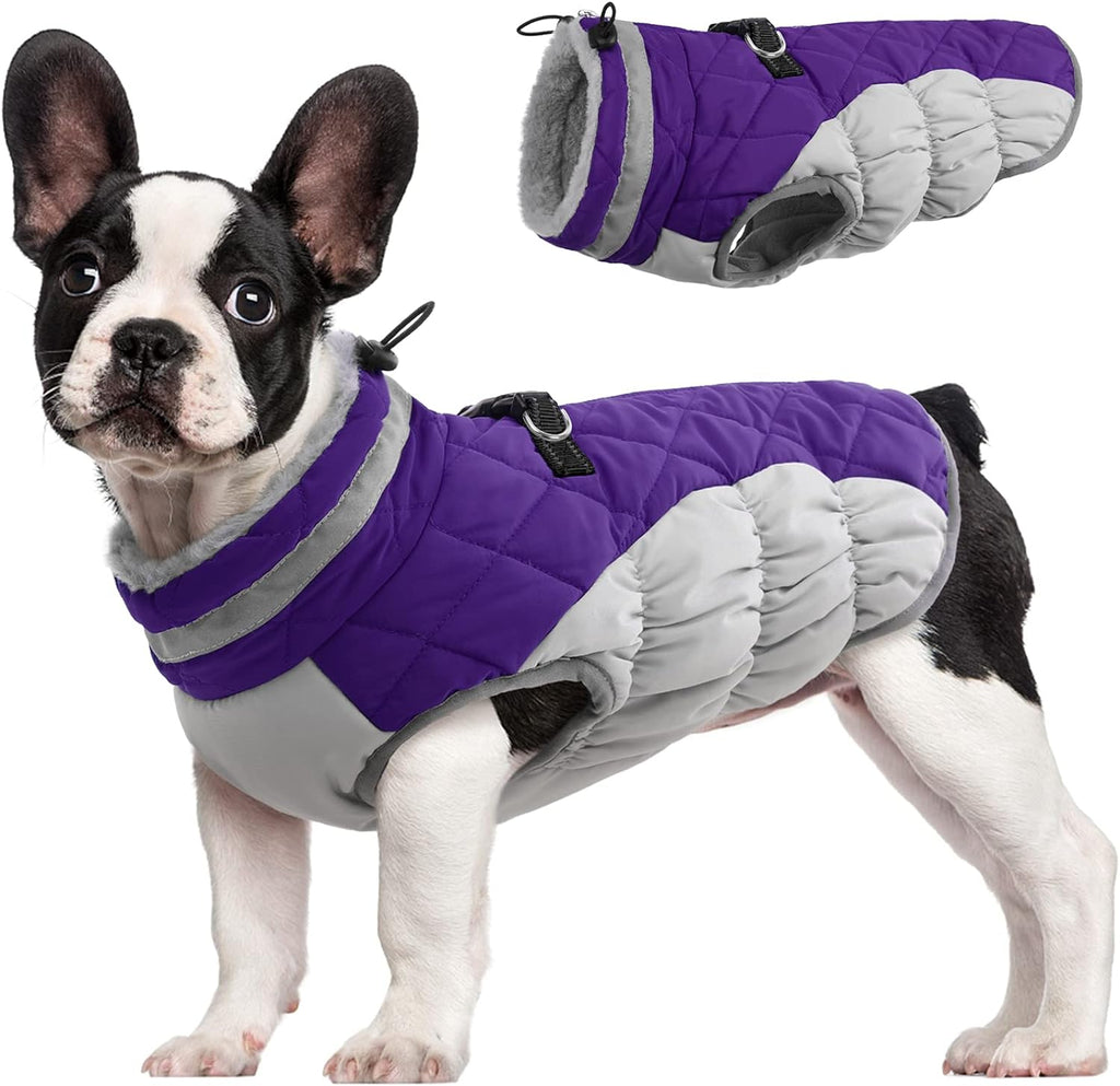 FUAMEY Dog Coat for Medium Dogs,Waterproof Dog Winter Jacket with Harness Built in Puppy Cold Weather Coats Reflective Pet Vest with Zipper Warm Fleece Dogs Snowsuit Windproof Red M - Image 12