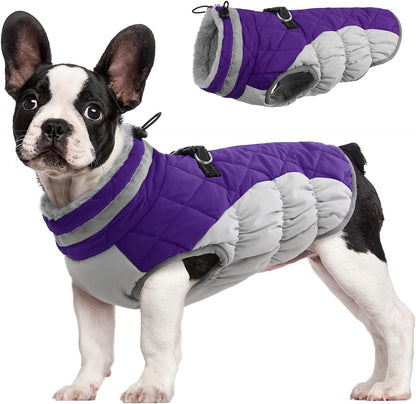 FUAMEY Dog Coat for Medium Dogs,Waterproof Dog Winter Jacket with Harness Built in Puppy Cold Weather Coats Reflective Pet Vest with Zipper Warm Fleece Dogs Snowsuit Windproof Red M - Image 12