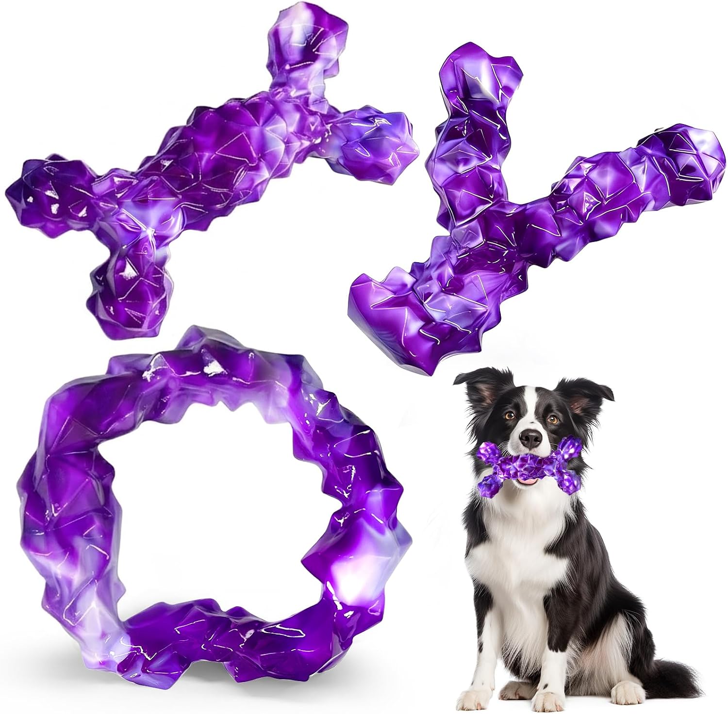 WOWBALA Dog Toys for Aggressive Chewers - Build for Aggressive Chewers for Long Lasting Fun, Non-splintering, Teeth Cleaning Indestructible Dog Chew Toys for Medium & Large Dogs, 2 Pack - Image 11