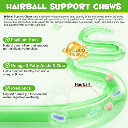 Uocasi feline hairball relief chews chicken flavor close up