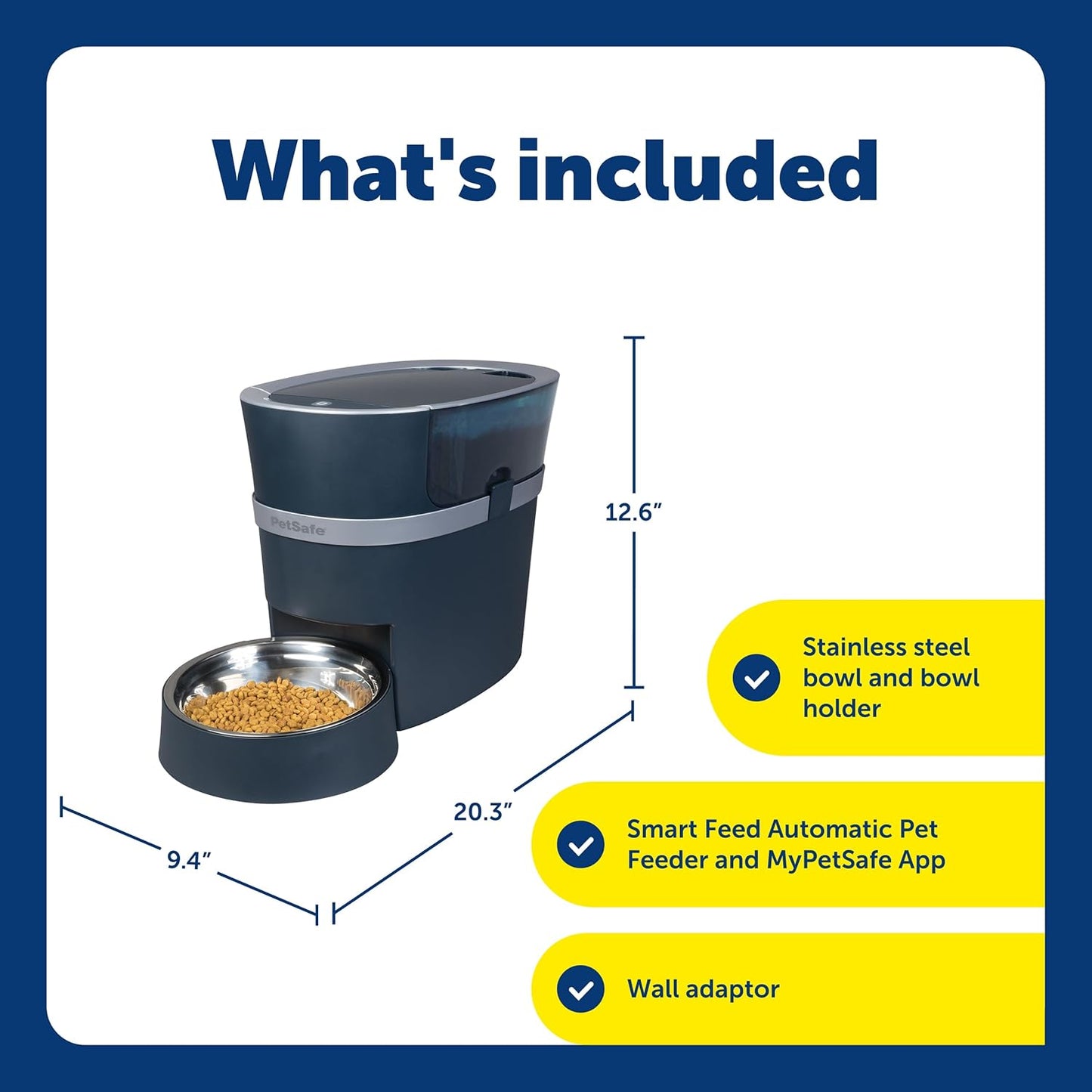 PetSafe electronic feeder with removable dishwasher safe stainless steel bowl detached.