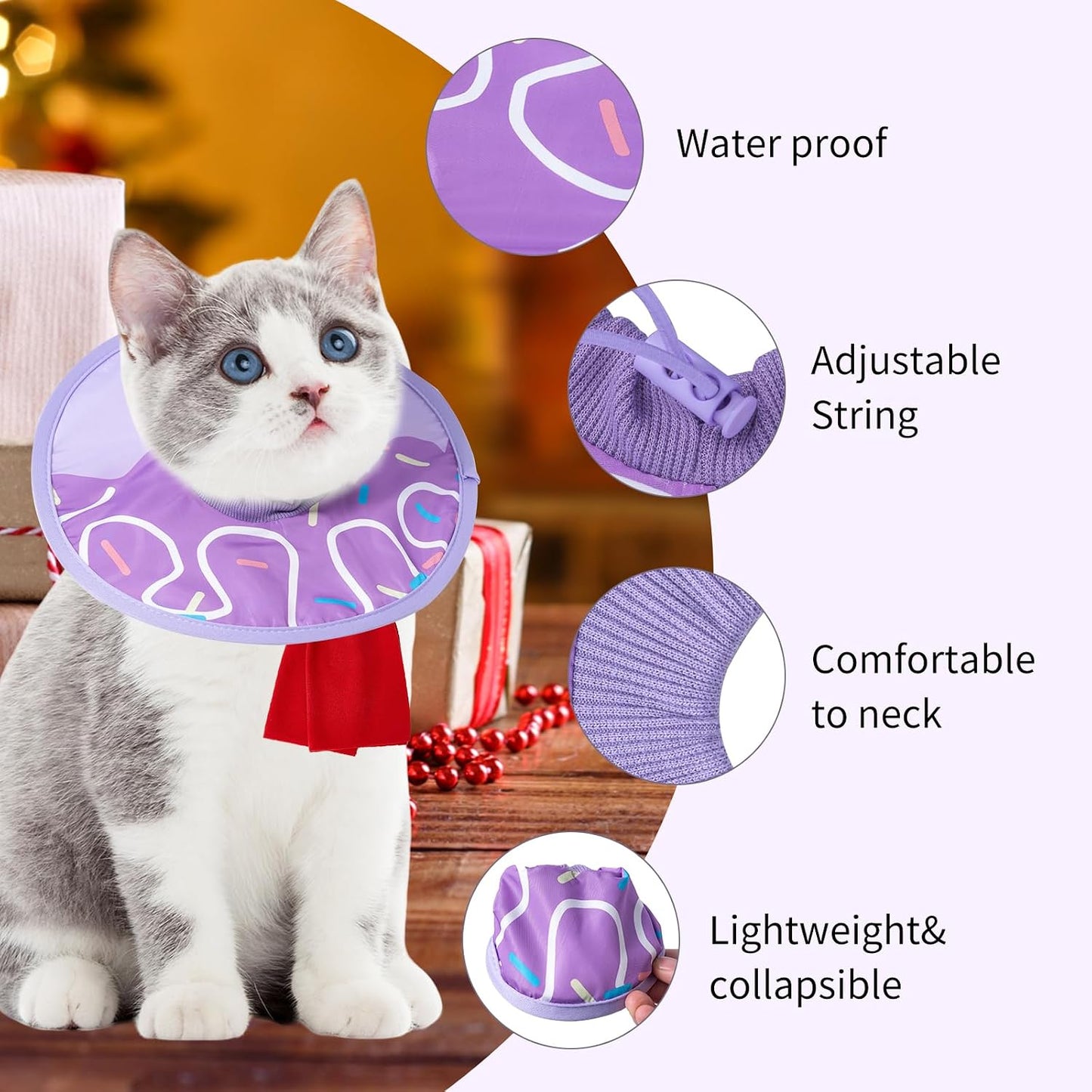 Waterproof fabric detail of SLSON pet recovery cone