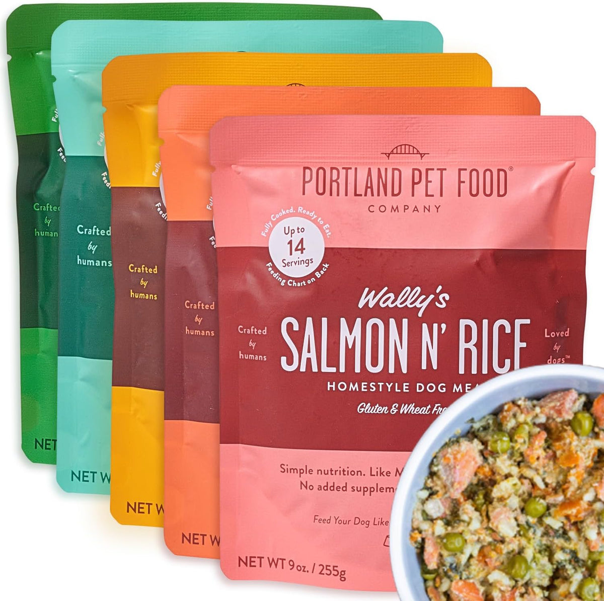 Portland Pet Food Company fresh dog food pouches variety pack front view