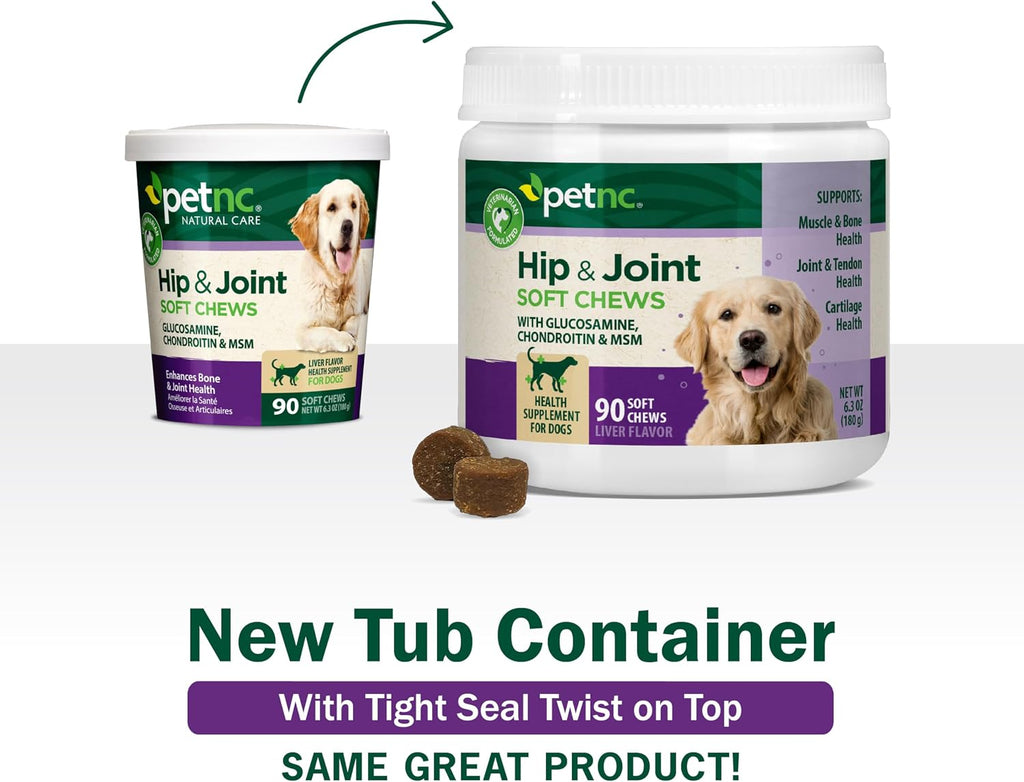 Glucosamine and chondroitin dog chews for hip and joint care