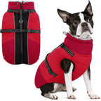 Dog Coat, Warm Dog Jacket with Harness Built in, Waterproof Pet Winter Coat Snowsuit with Zipper, Reflective Fleece Jacket for Extra Large Dogs, Weimaraner, Red XXL - Image 15