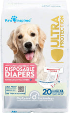 Absorbent paper pulp disposable diapers for small female dogs