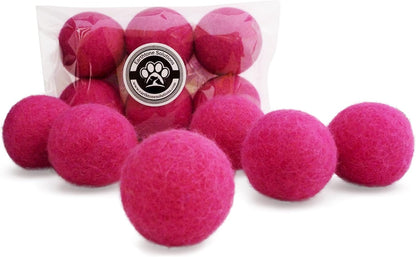 Handcrafted felted wool balls for pet fetch and play