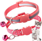 2 Pack Breakaway Cat Collar with Bells, Claw Print Reflective Kitten Collars Safety Buckle Adjustable for Girl and Boy Kitty Pets, Black - Image 14