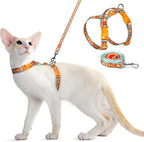 Dooradar Cat Harness and Leash, Escape Proof Adjustable Kitten Vest, Lightweight Soft Pet Straps, Easy Wearing for Small Medium Kitty Safe Walking Travel Control, Orange & Black, S - Image 9
