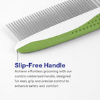 Shiny Pet comb removing matted fur and knots from a long haired dog coat.