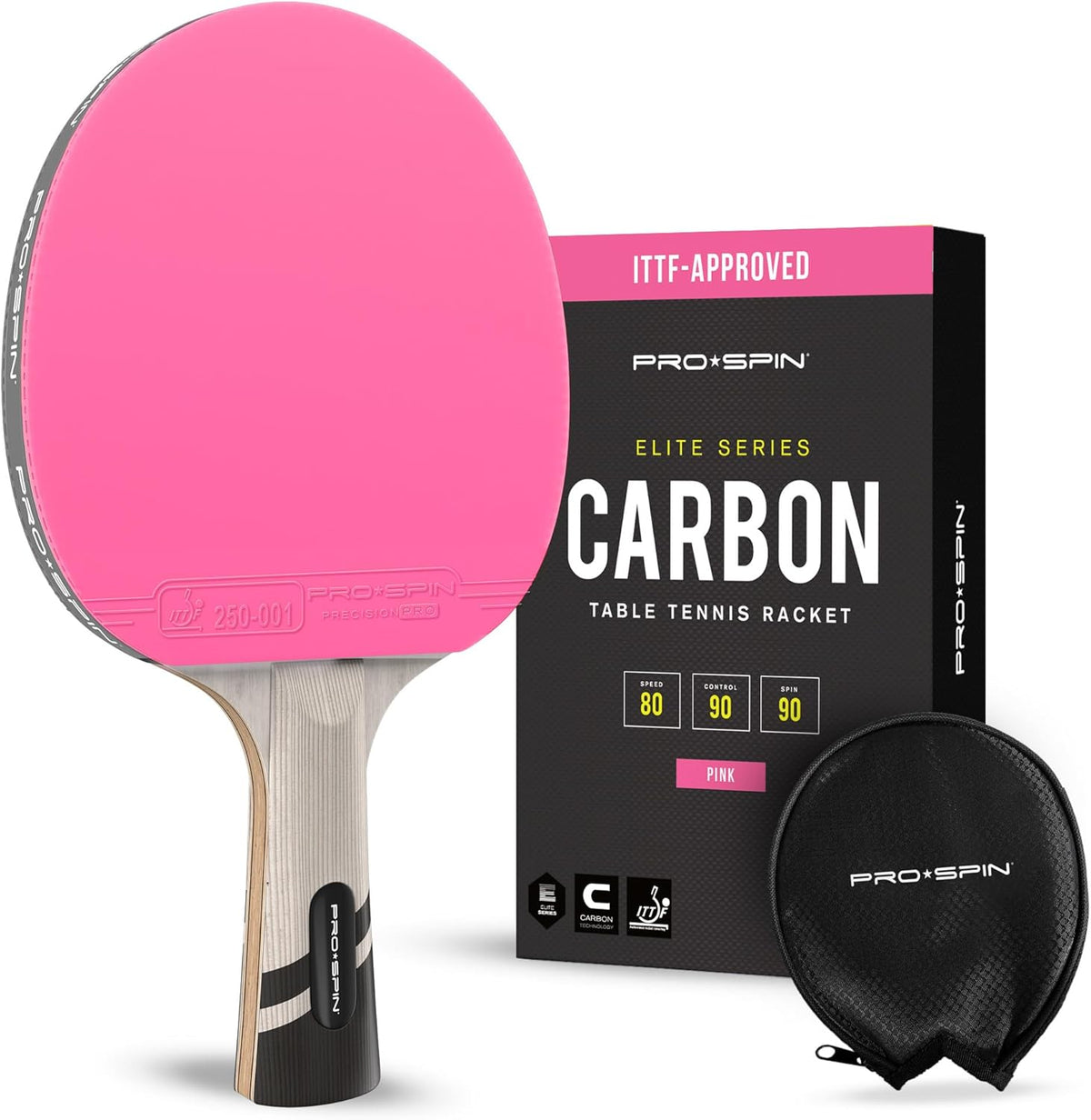 PRO-SPIN Ping Pong Paddles - ITTF Approved Professional Table Tennis Rackets with Carbon Fiber for Superior Control | 7-Ply Blade, Premium Rubber, 2.0mm Sponge - Image 10