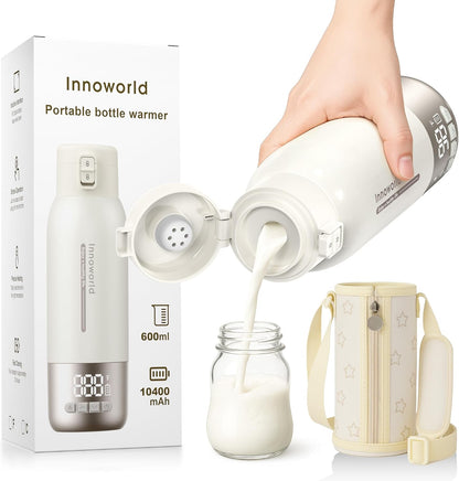 Innoworld portable bottle warmer front view with digital display
