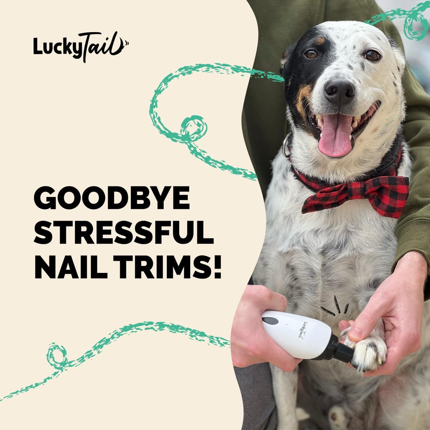 LuckyTail quiet nail trimmer on a pet paw